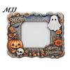 Party Mantel Decorations Halloween Wooden Photo Frame, Cute Ghost Pumpkin Picture Childlike Ornament Rustic Festive Holder for Holiday Table