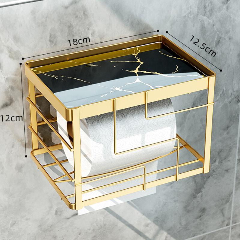 Glass Bathroom Paper Roll Holder Black/White Toilet Tissue Box Paper Towel Rack Wall Mounted Mobile Phone Rack Bath shelf