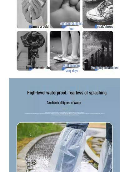 Waterproof Non-Slip High-Top Rain Shoe Covers for Men, Women, and Kids – Thick and Transparent for Rainy Days.