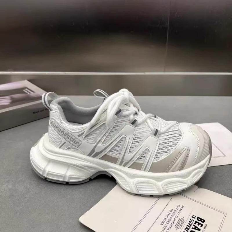 

Mesh breathable dad shoes spring and summer new big head thick sole lightweight running sneakers women s shoes 35 белый