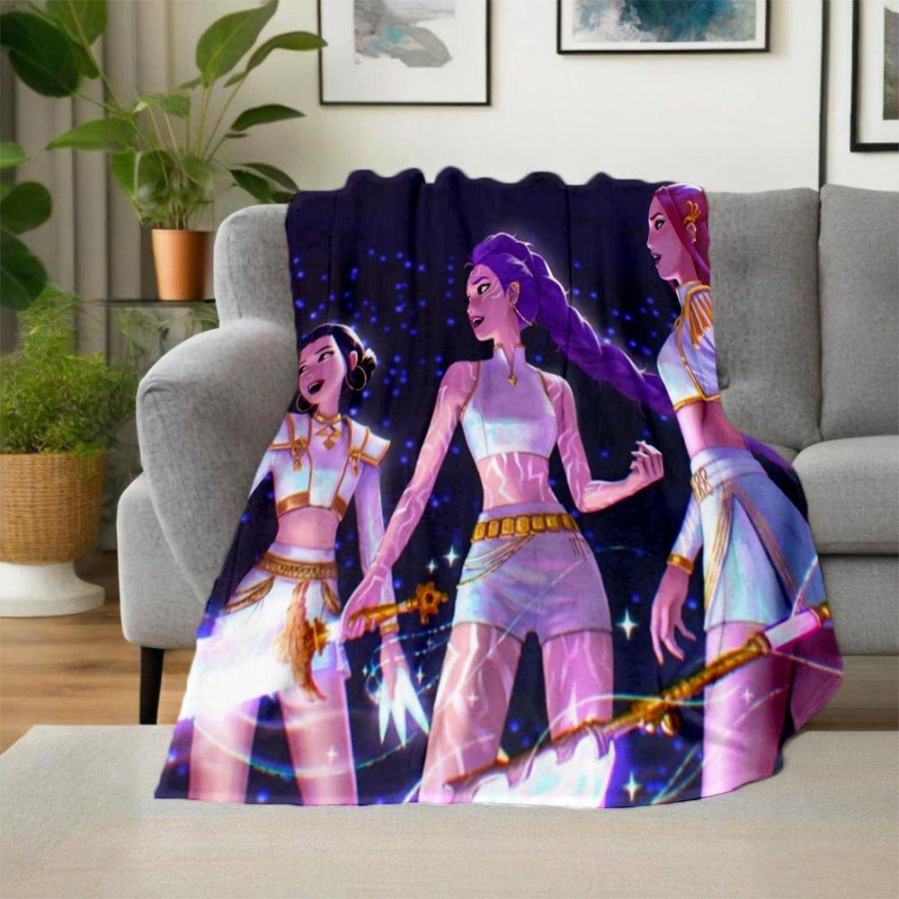 "Enchanted Warrior Crop Top - Fantasy Glittery Costume"Blanket Lightweight Flannel Throw Blanket for Sofa, Bed, Travel, Camping, Livingroom,