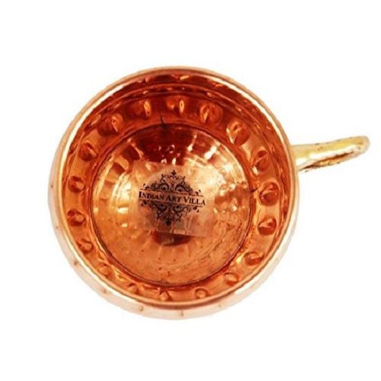 Pure Copper Round Barrel Shaped Design Moscow Mule Beer Mug Cup, Best for Beer Cocktail Parties, Barware, Volume-530ML