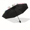 Colorful Hello Kitty Automatic Opening and Closing Umbrella, Lightweight 3-Fold, With Cute Cartoon Characters, Suitable for Home, Outdoor and Daily Us