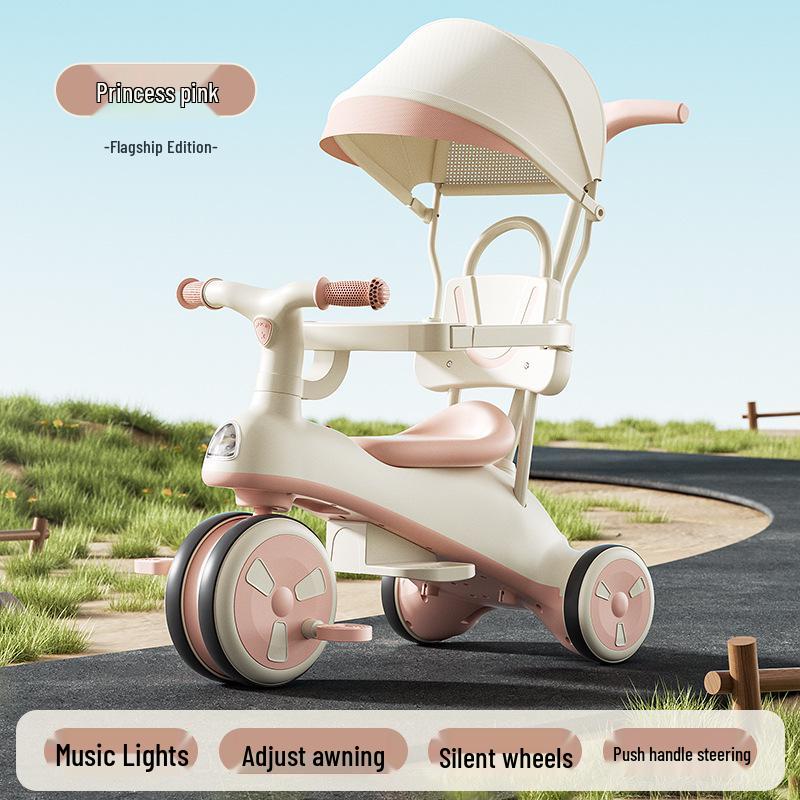 Multi-Functional Unisex Children's Tricycle: 3-in-1 Ride and Push for Ages 1 and Up