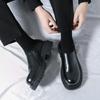 Derby Shoes Men's New One-pedal Low-top Casual Leather Shoes Men's British Style Platform Black Martin Shoes