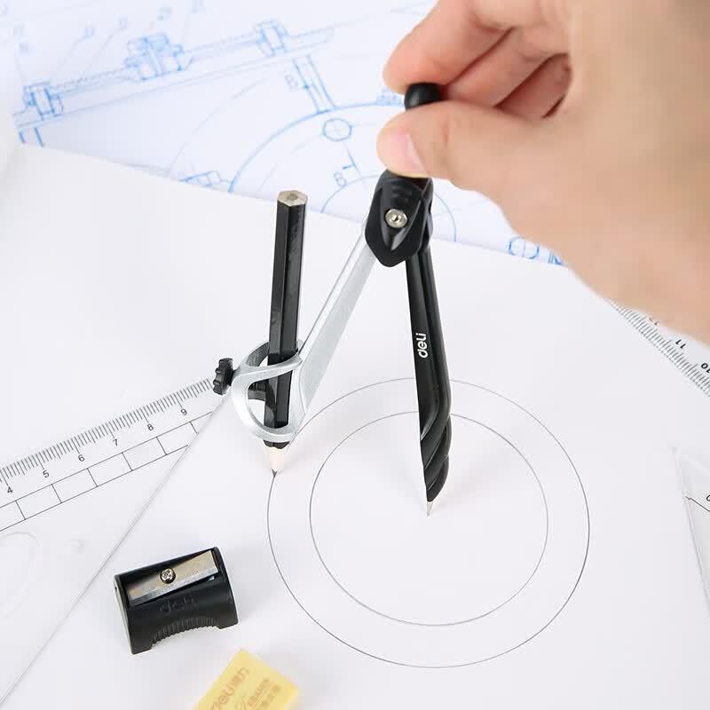 Deli Metal Drawing Compass & Geometry Set