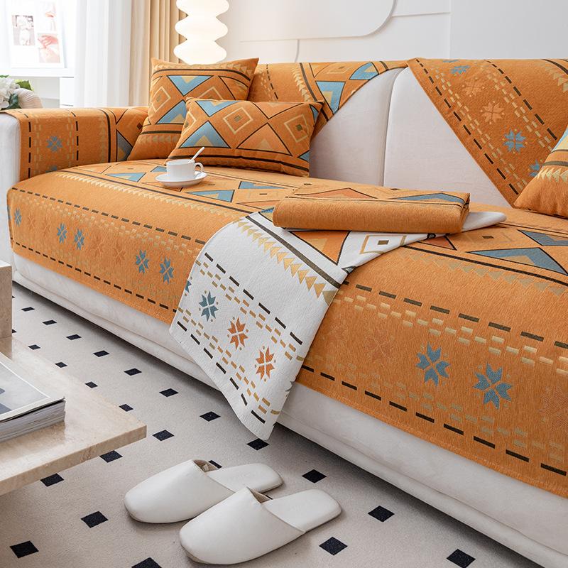 Chenille Sofa Cushion, Universal Non-slip Seat Cushion for All Seasons, New Leather Sofa Cover, High-end Light Luxury Cover Cloth