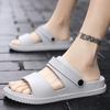 Men's Summer Fashion Two Wear Slippers Beach Flip-flops Men Wear Light Sandals Outside Solid Color Flat Heel