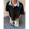 Men's Layered Polo Shirt - Casual Fake Two-Piece Short Sleeve Top