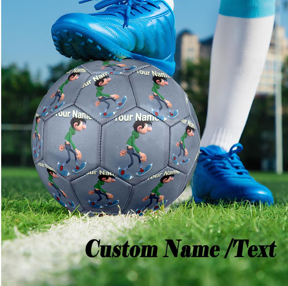 Custom Text Size 5 Soccer Ball, Standard Match Football For OutdoorGaston Lagaffe