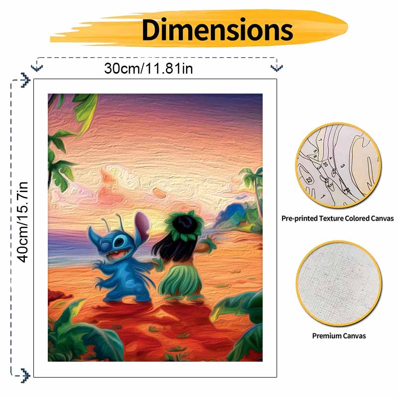 Disney Lilo & Stitch digital oil painting diy coloring handpainted filling home decoration gift canvas wall art for living room decor