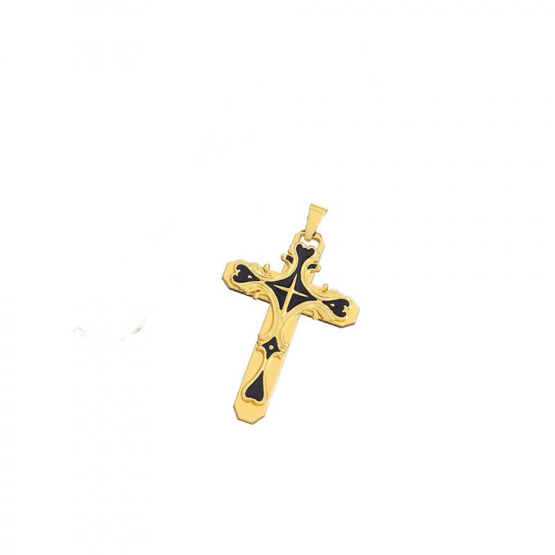 Trendy Multi-Color Enamel Cross Layered Pendant Necklace