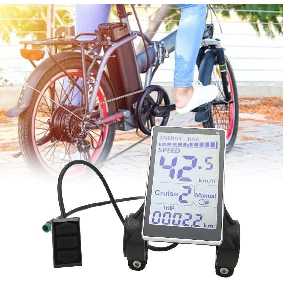 LCD Display, 24V 36V 48V 60V 5 Pin E Scooter M5 Panel Meter Screen Suitable for 31.8 22.2mm Handlebar Electric Bikes