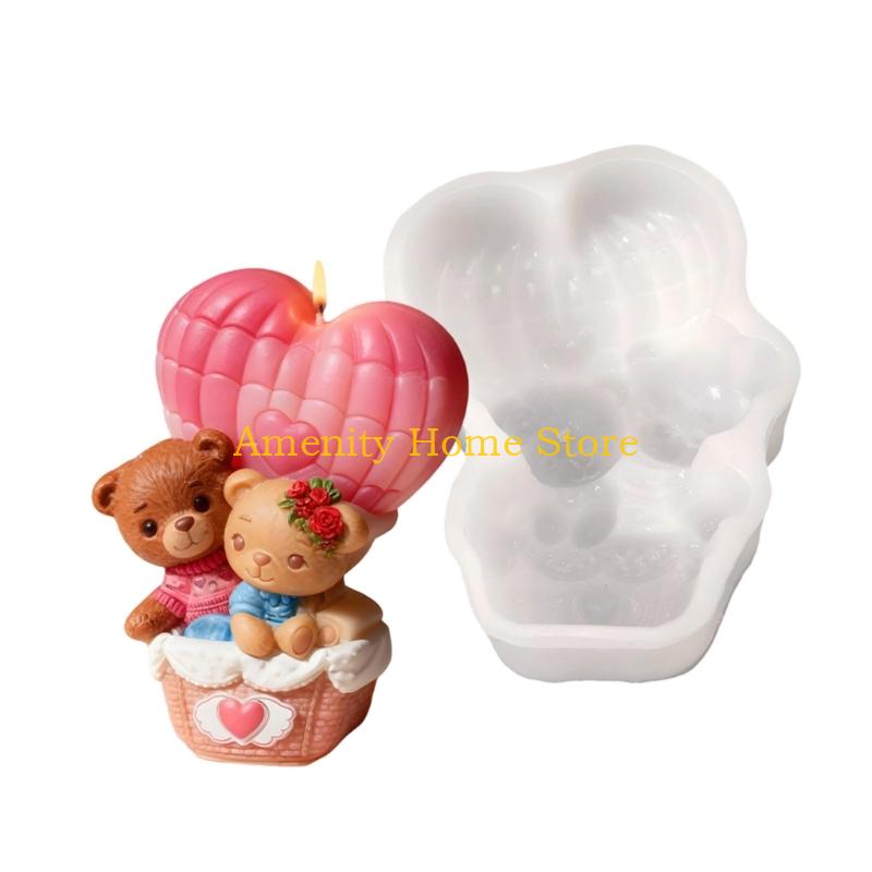 F26C High Temperatures Silicone Mould Balloon Bear For Scented Making