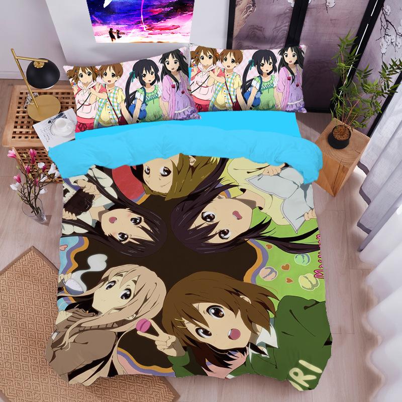 Ho-kago Tea Time Bedding Set Yui Hirasawa Duvet Cover Set,Soft And Breathable,All-Season Universal Gifts for Children girls boys