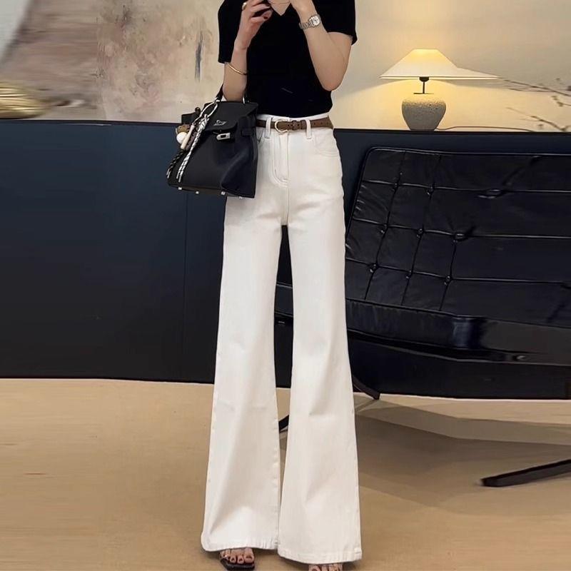 

Women s High-Waist, Slim-Fit, Floor-Length Flare Jeans - Elegant, Straight-Leg, Loose-Fit, 2026 Spring Collection M 96-105 lbs