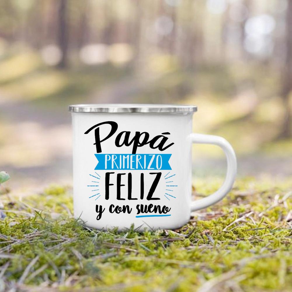 

Happy and Very Sleepy New Father Mug Original and Fun Father s Day Gifts White Handled Cup Coffee Tea Enamel Mug Drink Water 360ml
