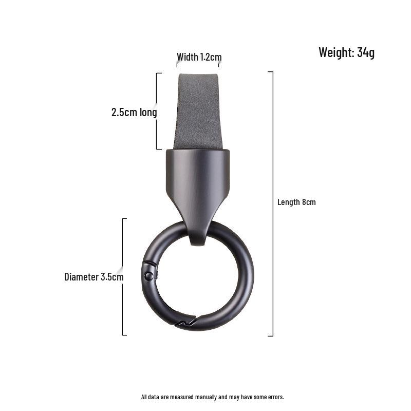 Vlastní přívěsek na klíče z matné hovězí kůže: Jednobarevný kovový kroužek na klíče od auta z kůže