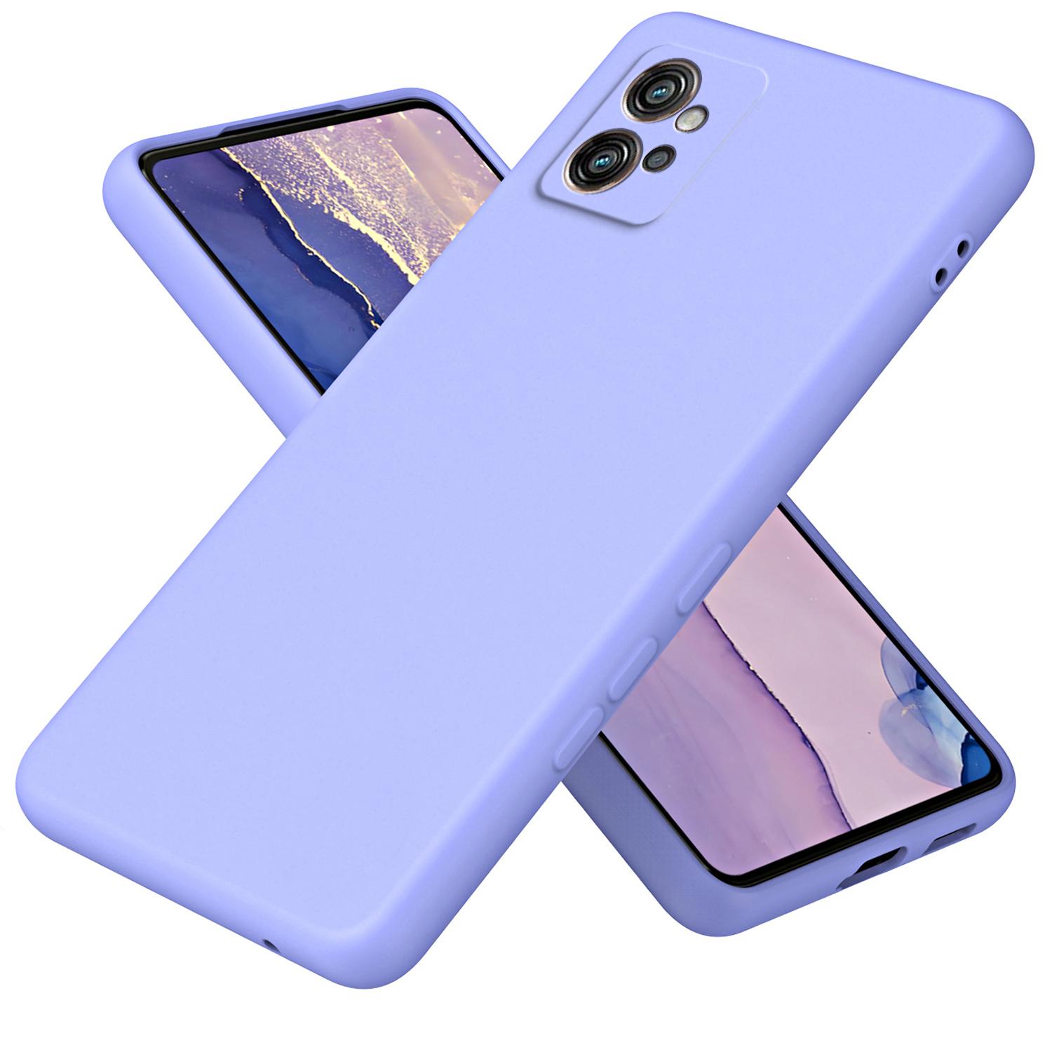

For Motorola Moto G32 4G Anti-collision 2.2mm Protective Cover Fiber Lining+TPU Phone Case Purple