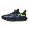 Anta Kids Synthetic Leather Mesh Comfortable Versatile Lightweight Shock Absorption Low-Top Running Shoes Men sneaker Black Blue A12445555-2