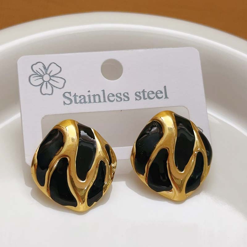 Pendientes Cuadrados Vintage de Gota de Aceite de Colores para Mujer Personalidad Colores Contrastantes Irregulares Moda Fiesta Circonita