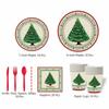 Reindeer Design Christmas Disposable Tableware Color Printed Party Dinnerware Set  Venue Decoration