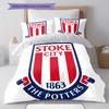 Set Copripiumino Trapuntato Stoke City F.C Federa Decorazione per la Casa Regalo di Compleanno (1 * copripiumino + 2 * federa, senza nucleo)