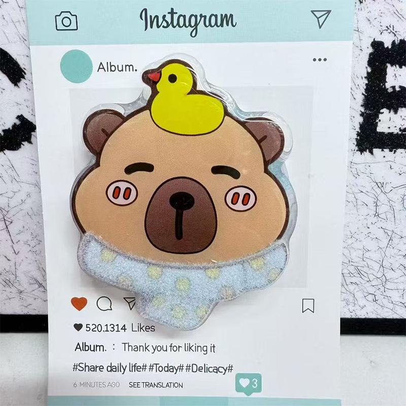 Nouveau Support de Téléphone Magnétique Capybara Dessin Animé 3D pour Bague Doigt Support Extensible Accessoires pour Téléphone Portable