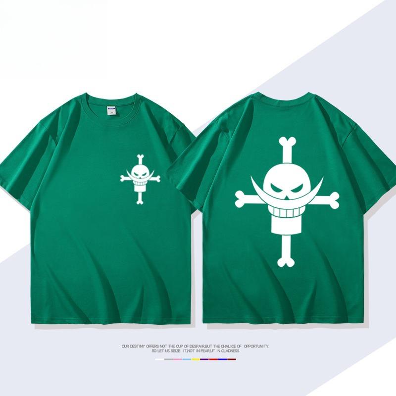 

ONE PIECE Animation Derivatives White Beard EdwardNewgate Printed Short Sleeve Tshirt Mens Womens Fashion Loose Cotton Top 4XL