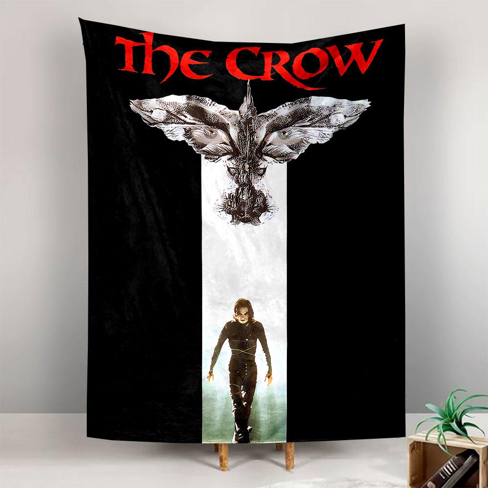 The Crow Movie Poster Gothic Figure Black Red Wall Tapestry Dark Film Fan Decor for Bedroom Man Cave Gift