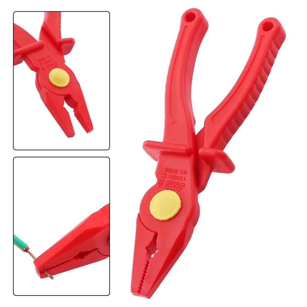 7.7 Inch VDE Insulated Plier Multi-Functional Flat Nose Plastic Plier Crimper 1000V High Voltage Electrician Plier
