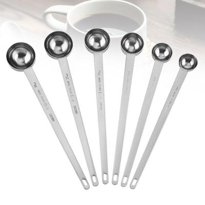 5/10/15/20/25/30ML Messlöffel Langer Griff Edelstahl Verdicken Mischen Kaffeepulver Milchpulver Esslöffel Küchenhelfer