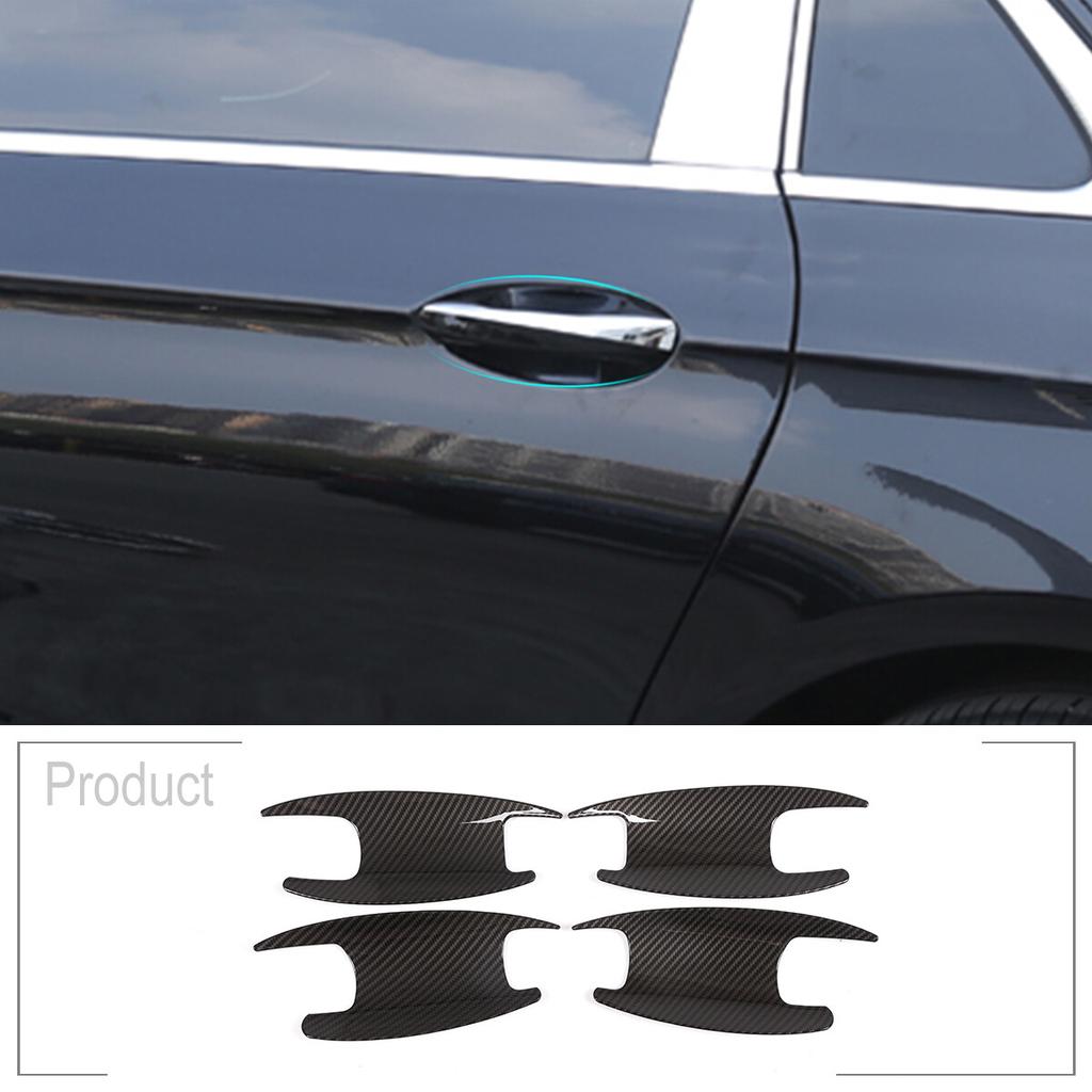 For Benz E-Class W213 2016- ABS Carbon Fiber Outside Door Bowl Cover Trim