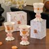 Pink Cartoon Bear Tall Ceramic Mug Ice Cream Cup Cute Wind Wine Glass Egg Gift Box Souvenir