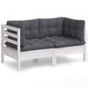 Vidaxl 2-Seater Garden Sofa with Anthracite Cushions, Pine