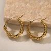 LNCHRAN 304 Stainless Steel Bamboo Hoop Earrings for Women