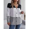 Autumn and Winter Casual Contrast Button Long-sleeved Sweater Cardigan Jacket