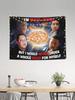 Tanka Jahari Pizza Meme Tapestry Single Sided 2DPrint Polyester Wall Tapestry Bedroom Dorm Living Room Decor Humorous Funny Gift