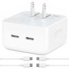 35W PD Power Adapter Dual PD Fast Charging Head Mobile Phone Charger Block for IPhone 14