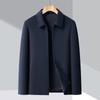 Men's Wool Cashmere Executive Jacket: Business Casual Lapel Coat for Middle-Aged Trends