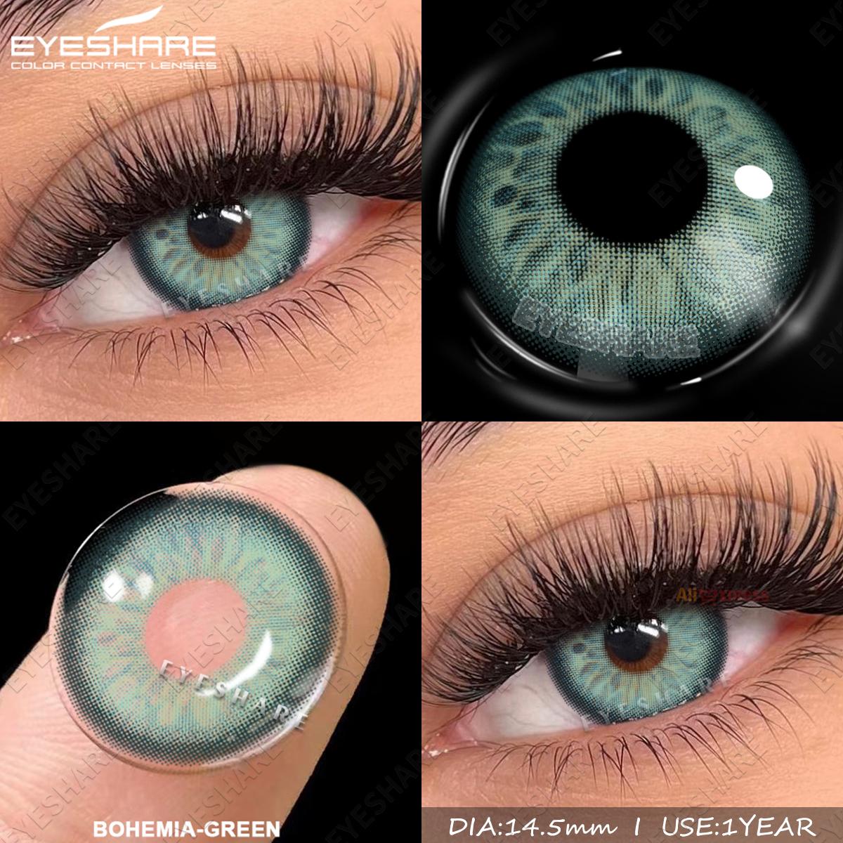 

EYESHARE Натуральні кольорові контактні лінзи для очей 2 шт. Сині контактні лінзи Колір карих очей Сірі Красиві зіниці Річні Зелені лінзи