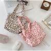 Korean-style Simple Canvas Bag Fashionable Leopard Print Shoulder Bags Lightweight Large-capacity Tote Bags Retro Lunch Handbags