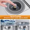 304 Stainless Steel Floor Drain Strainer, Anti - Odor Bounce Core, Universal Anti - Clog Drain Filter Food Residue Catcher