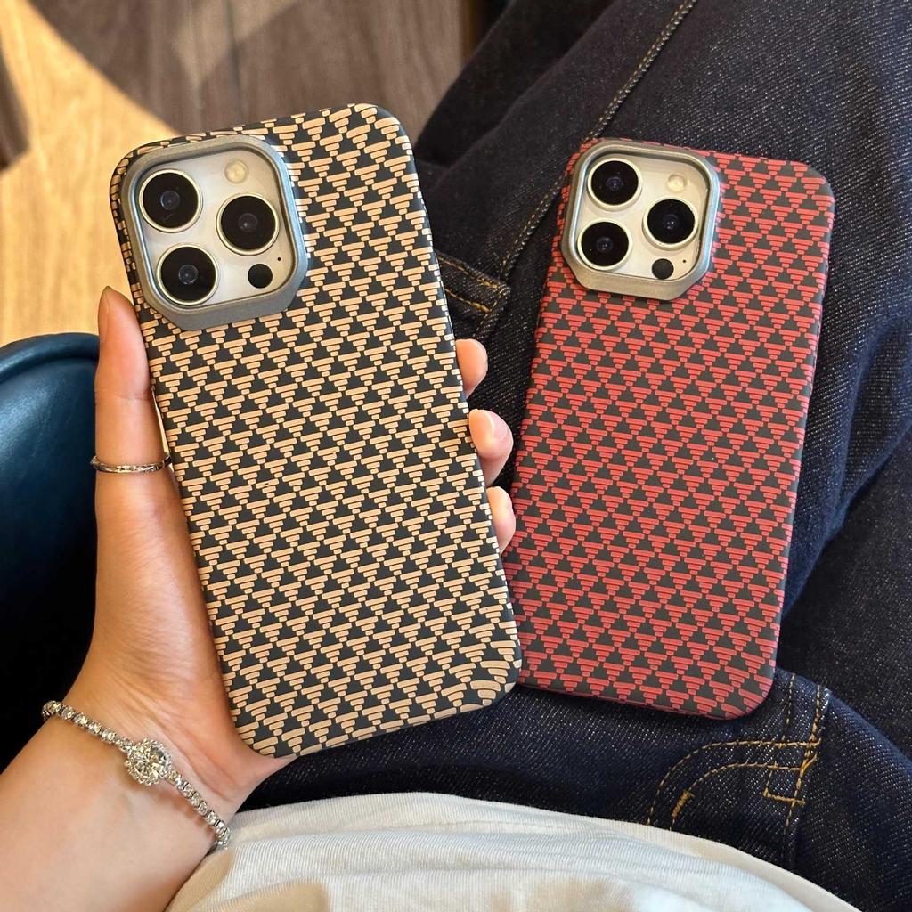 Applicable To IPhone17PROMAX Mobile Phone Case Kevlar Carbon Fiber Pattern Apple 16 Anti Fall PC Hard Protective Case 15