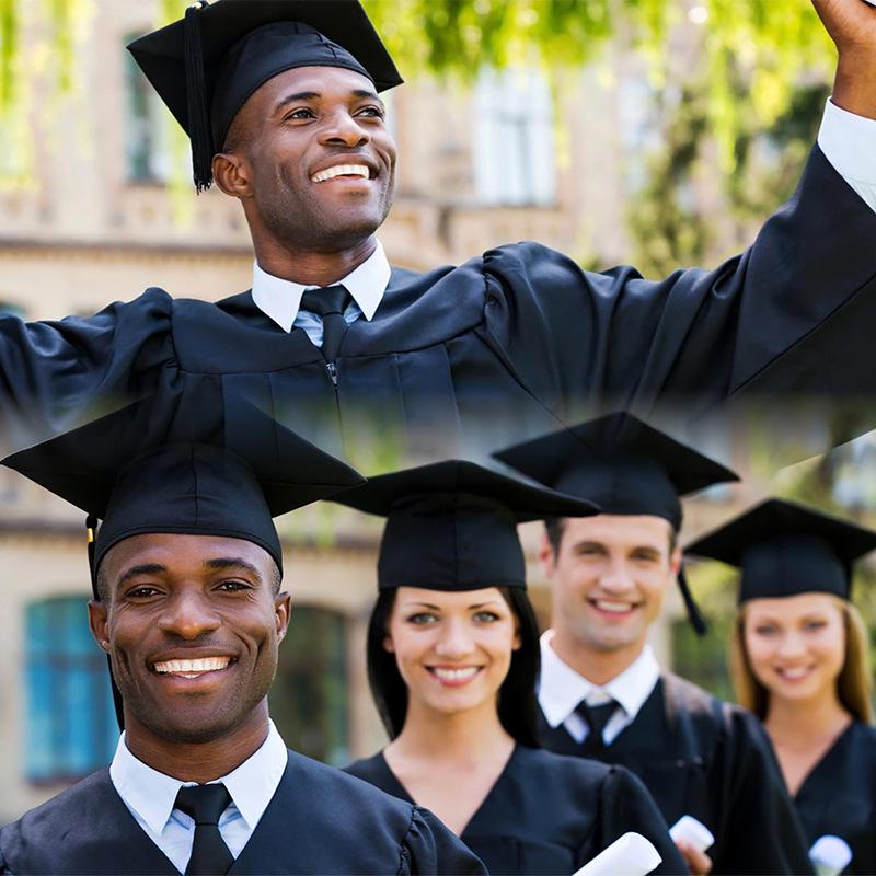Matte Black Graduation Cap with 2026 Tassel for High School and University Bachelor Degrees