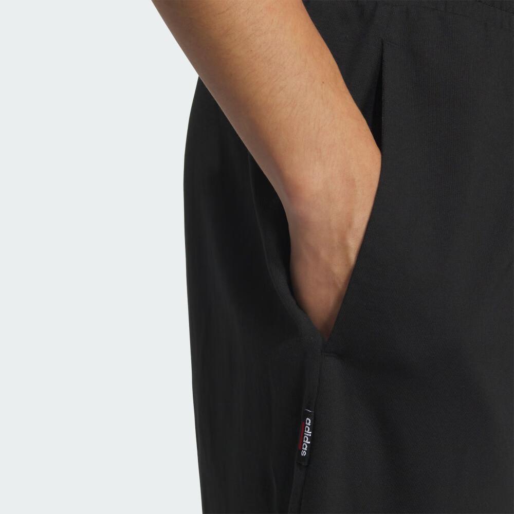 Adidas Solid Color Elastic Mid-Waist Sporty Casual Shorts Men Bottoms Black JP2078