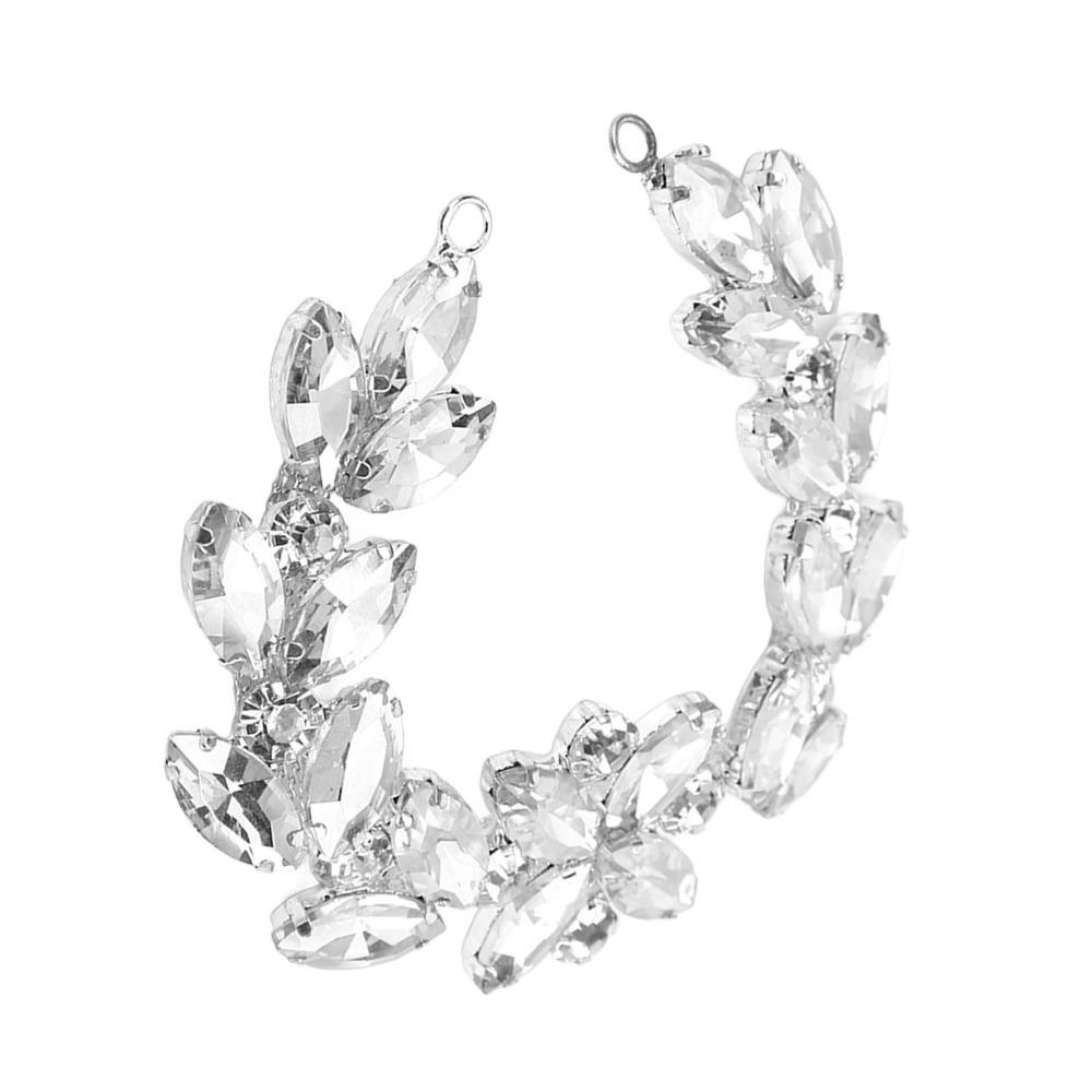 1pcs Sparkling DIY Craft Chains Glass Flower shape Versatile Rhinestone Chain  For Women