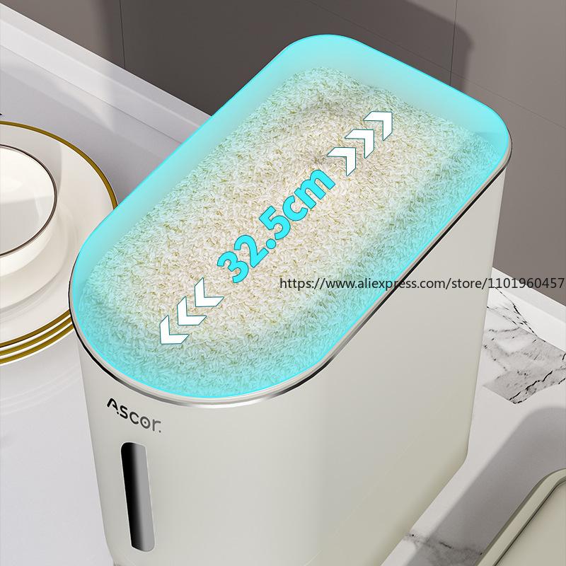 High-End Household Rice Storage Container Airtight Rice Bin for Kitchen with Insect-Proof Moisture-Proof Function