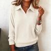 Women's Casual Long Sleeve Collared Top with Color