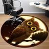 1PC Moonlit Owl Office Round Area Rug, Mat Suitable For Office, Under Office Chairs Bedroom Living Room Home Decor, Room Deco